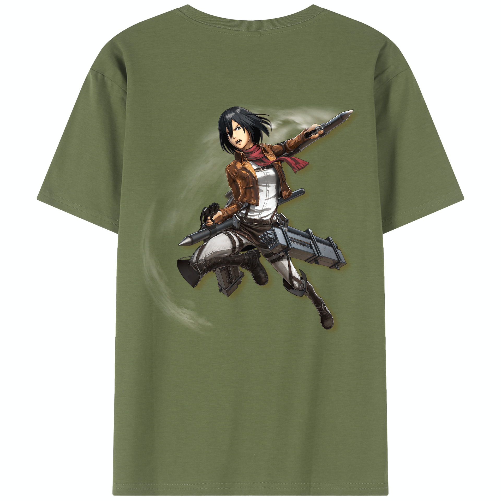 （画像用） 進撃の巨人 ミカサ·アッカーマン Attack on Titan Mikasa Ackerman 綿100％半袖Tシャツ（背面プリント）